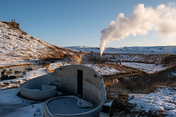 Hellisheiði Geothermal Power Station (Hellisheiðarvirkjun) near Selfoss. It is located in the...
