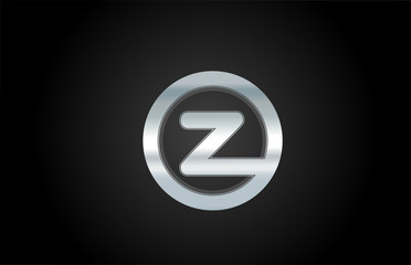 silver metal alphabet letter Z icon logo design for a company