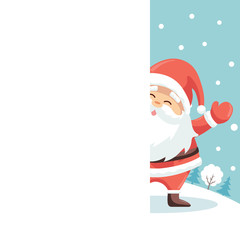 Santa claus merry christmas greeting card