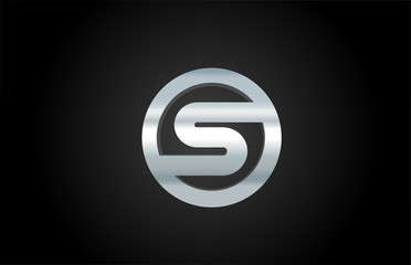 Fototapeta premium silver metal alphabet letter S icon logo design for a company