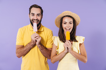 Happy excited beautiful young couple