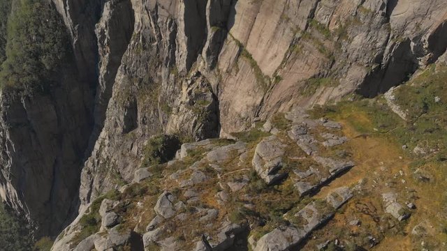 view from above of cliff in Preikestolen, Stavanger, Norway
