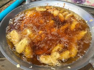 close up of deep fried banana, Thai Food