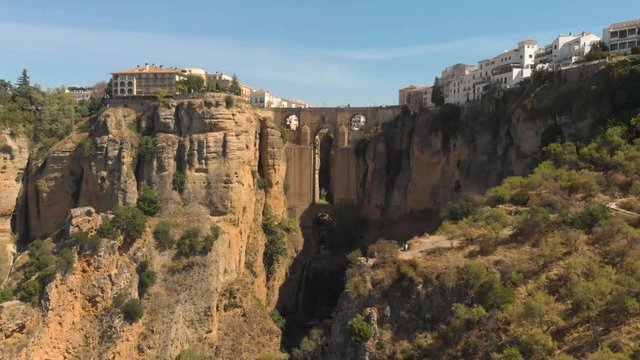 full view of old city Ronda with bridge, Spain