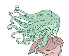 mutant woman with octopus hair
