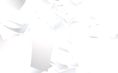 Flying sheets of paper isolated on white background. Abstract money is flying in the air. 3D illustration