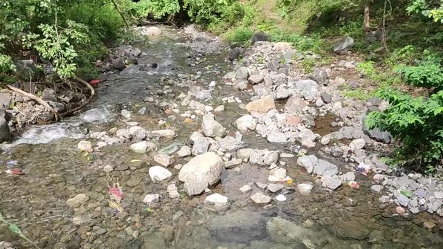 View of the river stream at Jatashankar in Junagadh, Gujarat, India