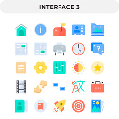 Flat Icons Pack for UI. Pixel perfect vector icon set for web design and website application.