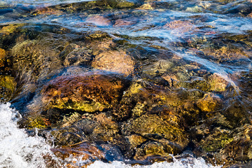 pebbles at the bottom of the river