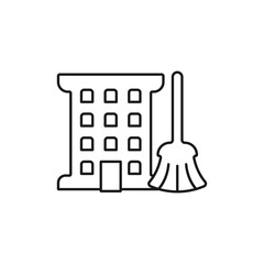 hotel cleaning - minimal line web icon. simple vector illustration. concept for infographic, website or app.