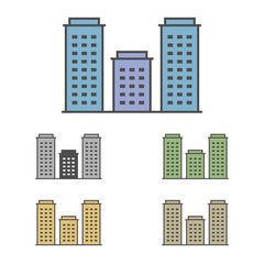 isolated building icon set vector.