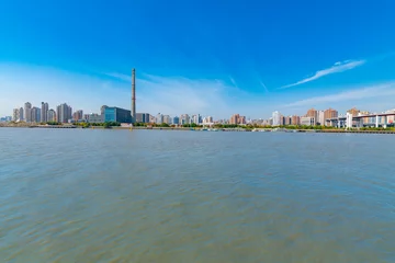 Photo sur Plexiglas Pont de Nanpu Vue sur la ville près du pont Nanpu dans la nouvelle zone de Pudong, Shanghai, Chine