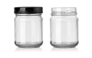empty glass jar isolated