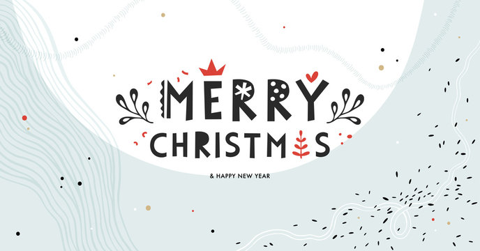 Winter Holidays banner design. Website or social media long header template for Christmas celebration with space for text.