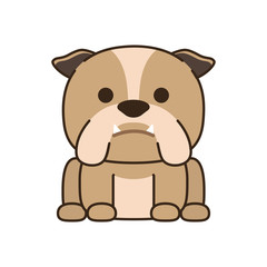 cute little dog bulldog fill style icon