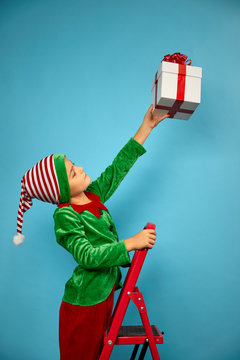 Boy  In Santa's Elf Costume