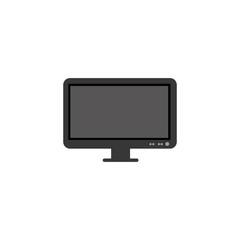 Digital computer icon flat design