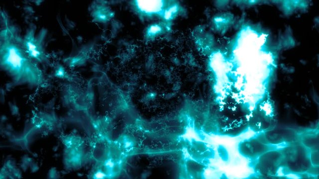 Abstract Fractal Fantasy Synapse Connection Landscape Loop/ 4k animation of an abstract fantasy background with fractal turbulence effect and kind of synapse in a brain electric motion, semless loopin