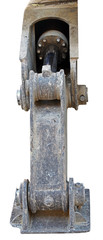 excavator hydraulic support on white