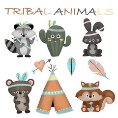 Cute Tribal animal collection