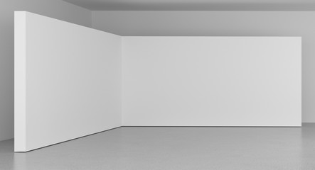 High definition empty white room, 3d rendering