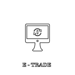 E-trade icon. Online shopping symbol. Logo design element