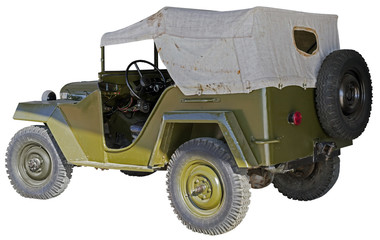 Fototapeta premium Retro (second world war period) car isolated on white