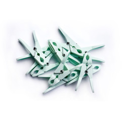 Clothespins isolated on white background
