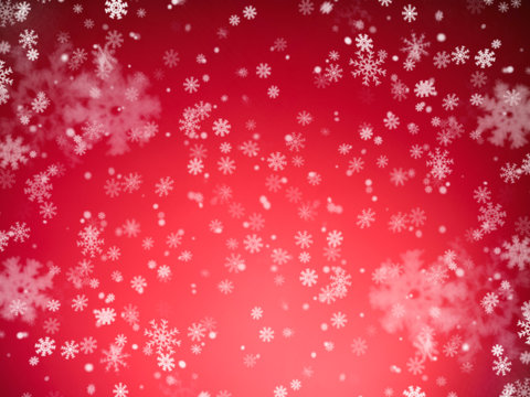 Snowflakes in red textured background