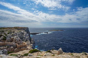 Beautiful Landscape with sea in Menorca island Spain - obrazy, fototapety, plakaty