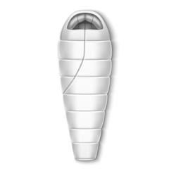 Realistic mockup of sleeping bag, travel sleep bed