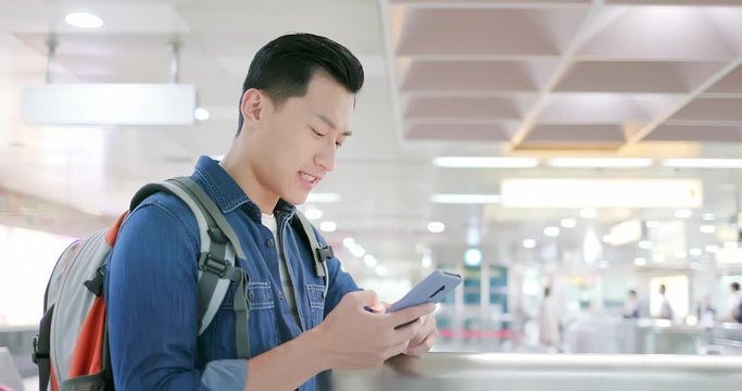 asian man use 5G smartphone