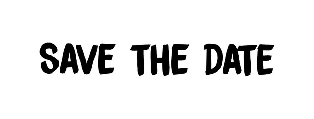 Save the date, vector text with marker