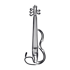 vector illustration of a violin, electric music instrument violin