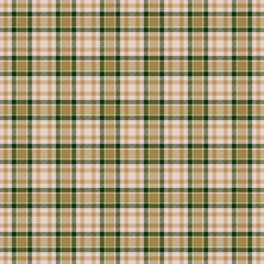Checkered seamless beige green natural traditional classic tartan pattern