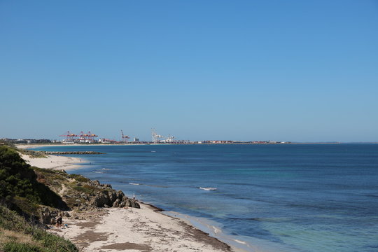 View to Port Beach Fremantle in Perth Western Australia