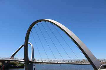 Fototapeta na wymiar Elizabeth Quay Pedestrian Bridge in Perth, Western Australia