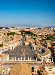 Top view from St. Peter's Basilica in Rome, Vatican - Italy