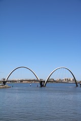Fototapeta na wymiar Elizabeth Quay Pedestrian Bridge in Perth, Western Australia