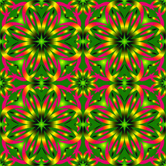 Fototapeta na wymiar Seamless endless repeating multicolored bright ornament of different colors on combined background