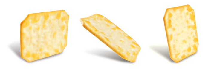 graham cracker with salt on a white isolated background