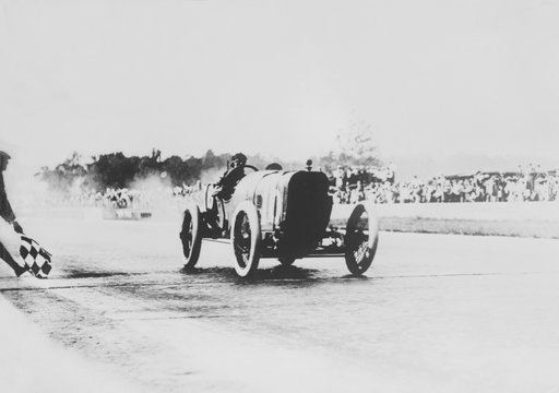 French race car driver Jules Goux winning the Indianapolis 500 on May 30, 1913