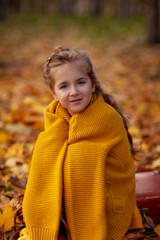 portrait of a girl in autumn park