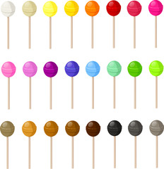 Vector illustration of various lollipops