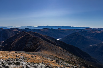 Panoramic View from Musala peak in Rila Mountains in Bulgaria