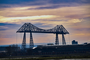 Middlesbrough transporter bridge at sunset