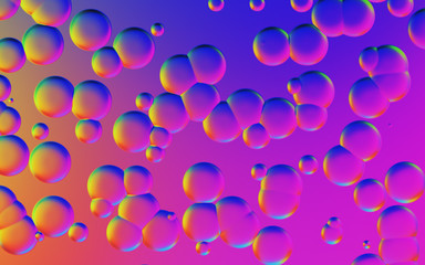 Fototapeta na wymiar macro shiny drops on purple background