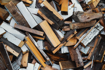 Sawn boards and firewood