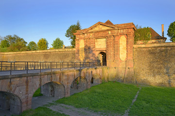 Neuf-Brisach, the Colmar Gate, Fortifications of Vauban, Alsace, France, UNESCO World Heritage Site