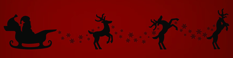 Vector illustraition of  Santa Claus with reindeer team.